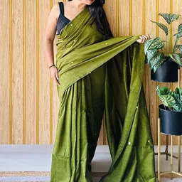 Anouk Embellished Pure Cotton Khadi Saree image 3