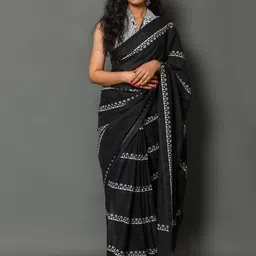 Craft Musium Pure Cotton Bagru Saree-picture-22