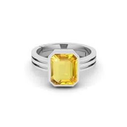 RRVGEM Unisex Yellow Sapphire Ring Pukhraj Gemstone Ring image 1