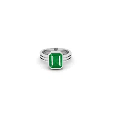 RRVGEM Silver Plated 11.00 Ratti Emerald Adjustable Ring image 3