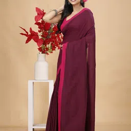 SLAGHA Solid Taant Saree image 5