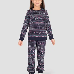 TRESNOVA Infant Girls Printed Round Neck Pure Cotton T-shirt With Joggers-picture-42