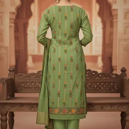 Silakaari Embroidered Unstitched Dress Material image 4