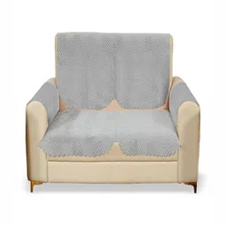 Fashion Throw Grey Velvet 4 Piece Sofa Cover With Arms-image-26