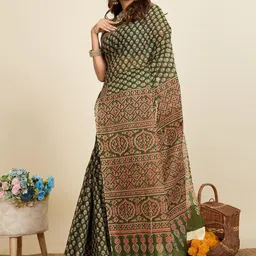 SHANVIKA Ethnic Motifs Printed Pure Cotton Saree image 4