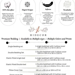 HIDECOR Blue 350 TC King Bedsheet with 2 Pillow Covers image 3