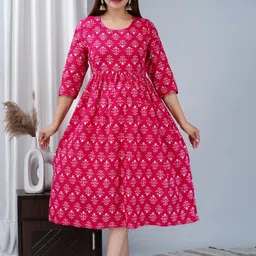 TANISHA Floral Print Maternity Empire Midi Dress-picture-42