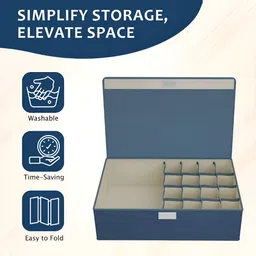 Myntra Elegant Homes Navy Blue Regular Multi-Utility Organisers With Transparent Lid image 5