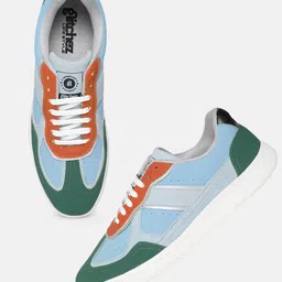 glitchez Men Colourblocked Perforated Lace-Ups Sneakers-picture-36