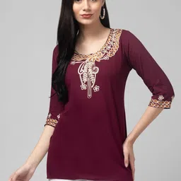 ZEROZABAR Ethnic Motifs Embroidered Thread Work Thread Work Kurti-picture-37