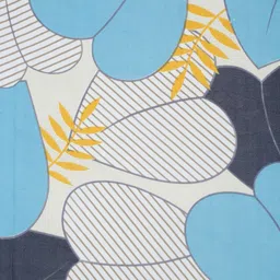 FABINALIV Blue & Cream-Coloured Floral Printed 300 TC King Bedsheet Set 2.50 m x 2.25 m image 4