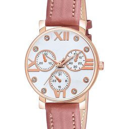CSAMON Women Embellished Dial & Regular Straps Analogue Watch C36RG MINAWH Peach Leather-picture-25
