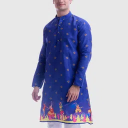Maharaja Men Ethnic Motifs Printed Thread Work Kurta image 4