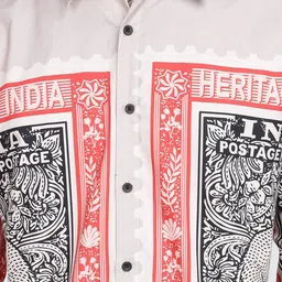 Eszett Men Graphic Printed Spread Collar Pure Cotton Casual Shirt image 5