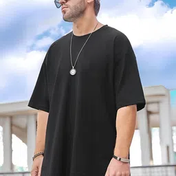 Kasendra Men Solid Applique Oversized T-shirt-picture-58