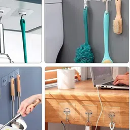 ARPANA BRIGHT Pack of 10 Self-Adhesive Wall Hooks image 3