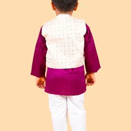 LOYZO-LOYAL TO JOY Boys Embellished Kurta With Dhoti Pants & Waistcoat image 3