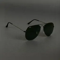 Irayz Unisex Green Lens & Steel-Toned Aviator Sunglasses with-image-4