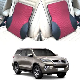 oshotto Black, Red Fabric, Leatherite Car Pillow Cushion for Toyota-picture-11