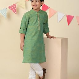 Fabindia Boys Geometric Printed Festive Cotton Straight Kurta-picture-32