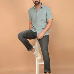 Crimsoune Club Men Classic Slim Fit Opaque Striped Casual Shirt-picture-22