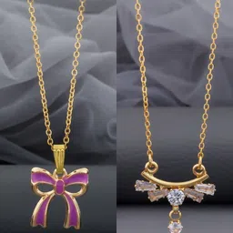 Birado Jewellery Set Of 2 Stainless Steel Gold-Plated Artificial Beaded Minimal Chain-picture-16