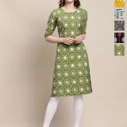 7Threads Selection Of 6 Floral Printed Round Neck Straight Kurtas-picture-27