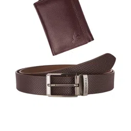 Hornbull Men Three Fold Leather RFID Protected Wallet & Belt Accessory Gift Set image 3