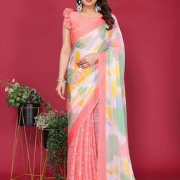 Mitera Women Abstract Block Print Saree-picture-23