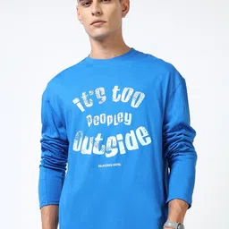 Kook N Keech Men Blue Cotton Tshirts image 2