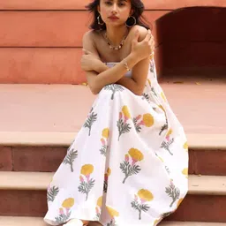 Tasya India Floral Print Fit & Flare Maxi Dress image 3