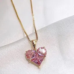 Designs & You Gold-Plated Stainless Steel Heart Shaped Pendant With Chain image 5