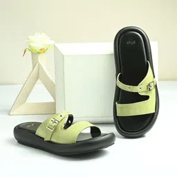 Styli Women Textured Open Toe Flats-image-11