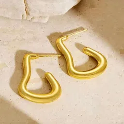 THEPANDASTOREE 18K Gold Plated Stainless Steel Abstract Drop Earrings image 2