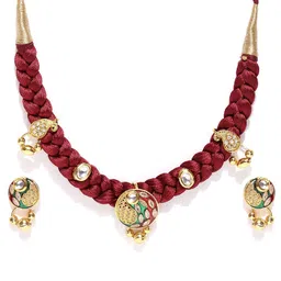 YouBella Gold-Plated Artificial Stone Studded Jewellery Set image 3