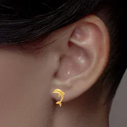 C KRISHNIAH CHETTY JEWELLERS PVT LTD 22Kt Gold Dolphin Studs Earrings - 1.92 g-picture-33