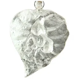 HANDICRAFTS PARADISE Grey Bal Krishna Motif Carved Leaf Shape Antique Wall Decor image 2