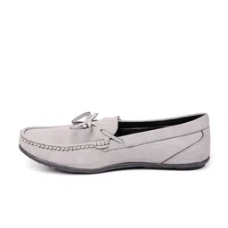 The Indian Garage Co Men Grey Textured Suede Slip-On Loafers image 4