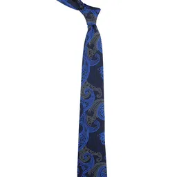 kavove KOVOVE Men Blue & Grey Printed Broad Tie image 5