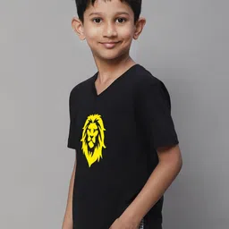 Friskers Boys Graphic Printed V-Neck Pure Cotton T-shirt image 2