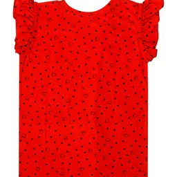 BAESD Girls Pack Of 2 Typography Printed Cotton Flutter Sleeves T-shirt image 4