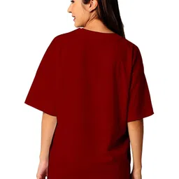 STATUS MANTRA Women Typography Printed Bio Finish Applique T-shirt image 4