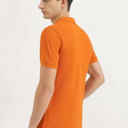 United Colors of Benetton Men Solid Polo Collar Pure Cotton T-shirt image 2