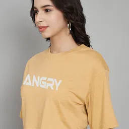 Trend Level Typography Printed Cotton Crop T-shirt image 3