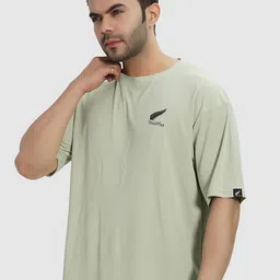 Polo Plus Men Coolmax Embroidered Solid Oversized Drop Shoulder T-shirt image 2
