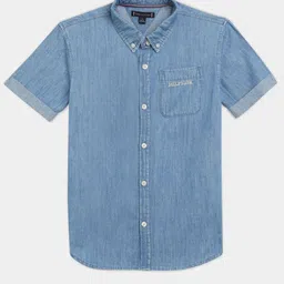 Tommy Hilfiger Boys Button-Down Collar Cotton Casual Shirt-image-25