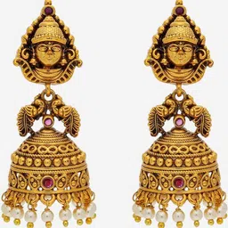 Kushal's Fashion Jewellery Dome Shaped Jhumkas Earrings-picture-11