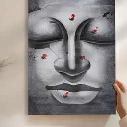 Art Street Grey & Red 1 Piece Canvas Abstract Wall Art image 3