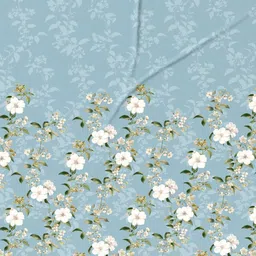 DDecor Blue Floral Printed 180 TC Cotton Double King Bedsheet Set 2.74 m x 2.74 m image 3