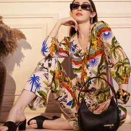 VALBONE Printed Shirt Collar Shirt & Trousers Co-Ords Set image 4